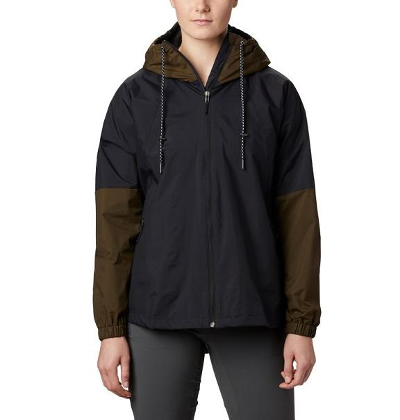 Columbia Park Windbreaker Black Olive Green For Women's NZ6924 New Zealand